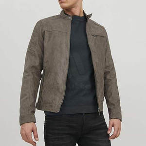 เสื้อแจ็คเก็ตหนังกลับผู้ชาย คอตั้ง โลโก้ด้านหน้า ระบายอากาศได้ดี เป็นมิตรกับสิ่งแวดล้อม สไตล์ลำลอง สำหรับฤดูหนาว เดินทาง ท่องเที่ยว รุ่นใหม่ - Product Image 2