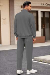 Ensemble survêtement personnalisé en tricot interlock 320GSM pour homme, sweat-shirt à capuche et pantalon de survêtement, imprimé par transfert thermique, couleur vert forêt uni - Product Image 6