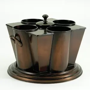 Personalized Wine Cooler Ice <b>Bucket</b> New Custom Designed Metal Aluminium Wine Cooler & Beverage <b>Bucket</b> <b>With</b> Antler <b>Stands</b> - Product Image 3