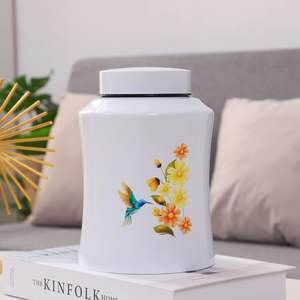 Urnes de l'arbre de vie pour les cendres humaines-Urnes de crémation pour adultes pour les funérailles, l'inhumation ou la maison (160 pouces cubes blanc (colibri)) - Product Image 6