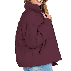 Vestes respirantes pour femmes couleur unie vêtements d'hiver Logo personnalisé imprimé femmes veste bouffante - Product Image 6