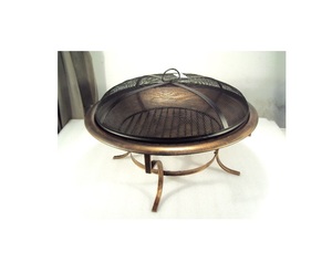 Exclusive Design Outdoor Copper <b>Fire</b> <b>Pit</b> With Black Metal Stand for Home Living Room Office Garden Decorative Item - Product Image 2