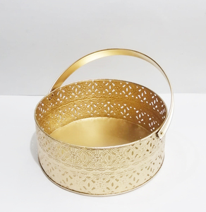 Panier de rangement pour corbeille à fruits fantaisie perforé en or Caractéristique multicolore Matériau écologique Origine Type Taille Corbeille à fruits de luxe conviviale - Product Image 3