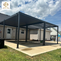 Pergola moderne en aluminium de haute qualité 3x3m-Design bioclimatique éclairage LED opération électrique/manuelle pour balcon jardin luxe