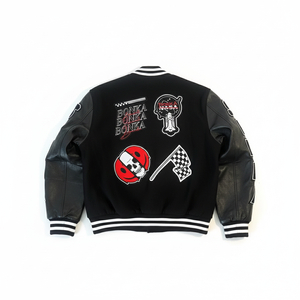 Veste universitaire en laine mélangée en gros, logo personnalisé brodé, veste de baseball, vêtement d'extérieur décontracté chaud, faible MOQ, expédition mondiale - Product Image 2