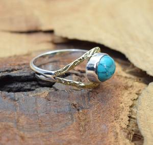 Anillo de Plata de Ley 925 hecho a mano, piedra preciosa turquesa Natural, corte ovalado elegante sólido para fiestas, bodas, regalo de promesa, joyería - Product Image 5