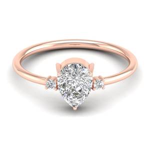 Bague en or massif 14 carats avec diamant de laboratoire CVD taille poire 1 carat pour femme, prix de gros REYES, cadeau de mariage de luxe, bijoux fins - Product Image 1