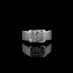 แหวนเพชรเลี้ยงในห้องปฏิบัติการ 5 กะรัต ทรงกลมเจียระไนแบบเบลซ์ ชุบทอง 14K รับรองโดย IGI สี E ดีไซน์เรียบง่าย สำหรับงานแต่งงานหรือวันครบรอบ - Product Image 1