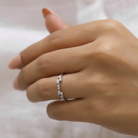Cincin kawin berlian potongan brilian 0,12 CTW bersertifikat GRA, buatan laboratorium, desain Art Deco dengan bezel dan milgrain, cincin batu permata wanita