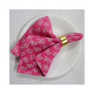 Serviettes de table brodées imprimées en blocs de coton pur 100% faites à la main Nouveau design Accessoire de serviette en tissu de salle à manger Prix - Product Image 1