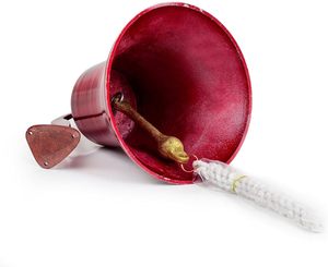 Campana Premium de Aluminio Fundido con Diseño Náutico de la Armada |   Regalos de Decoración para Cuarto de Bebé (6 Pulgadas Rojo) Decoración Marítima para el Hogar - Product Image 2