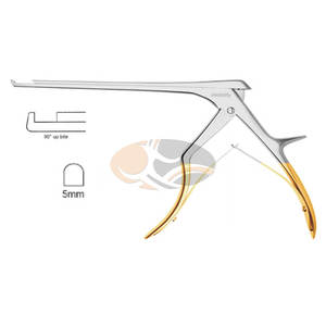 JACKBILLY alta calidad Manual Rongeur punzón instrumento amor Kerrison modelo 90 grados mordida 5mm Tamaño de mordida Acero inoxidable fino - Product Image 1