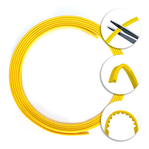Bandes de garniture intérieure de voiture jaunes à emboîtement de 3 mm, 300 cm x 3 mm - Product Image 2