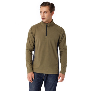 Hommes de grande taille de logo personnalisé coupe ajustée confortable doux couleur unie à manches longues polaire chaude - Product Image 1