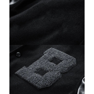 Custom Logo Stand Front Print Baseball Letterman Jacket for Men Fall Winter Waterproof Breathable <b>Wool</b> Leather Customizable - Product Image 4