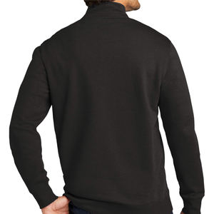 <b>Men's</b> Quarter-Zip Pullover 100% Cotton <b>Black</b> <b>Sweatshirt</b> Warm Comfortable Fleece Top Embroidery Casual Wear Layering for Fall - Product Image 6