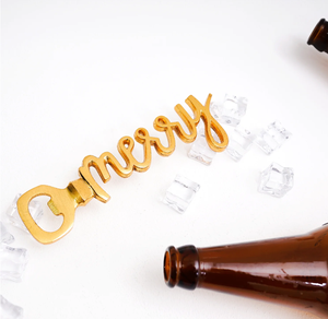 Merry-abridor de botellas de Metal, artilugios de cocina dorados, abridor de botellas de vino, cerveza, tarros, para el hogar, cocina, restaurante, Bar, Mesa - Product Image 3