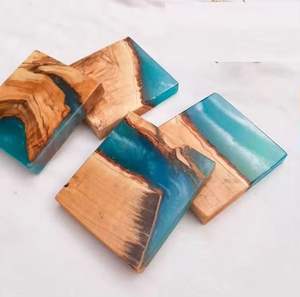 Résine époxy standard et sous-verres ronds et carrés en bois avec résine faite main de style cadeau attrayant - Product Image 2