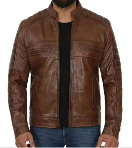Veste en cuir véritable pour homme fabriquée en usine OEM, respirante, élégante, nouvelle arrivée, vente en gros, fabricant Pakistan - Product Image 5