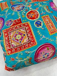 Raghuveer ผ้าปักลายดอกไม้หลากสีสำหรับงานดีไซน์เนอร์ผ้าพื้นเมืองสำหรับเสื้อ lehenga - Product Image 2