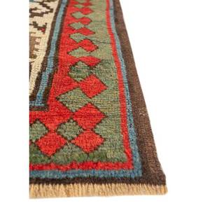 Alfombras de Lana Anudadas a Mano Aalam Ivory con Patrón Geométrico Paem-92 para Sala de Estar, Pasillo, Entrada, Diseño Rectangular Tipo Rompecabezas para Adolescentes - Product Image 4