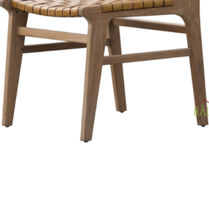 เก้าอี้รับประทานอาหารไม้เนื้อแข็งย้อนยุคพร้อมที่นั่งเน้นเสียงหวายสำหรับห้องนั่งเล่นเก้าอี้คอร์ซิกสำหรับพักผ่อน - Product Image 4