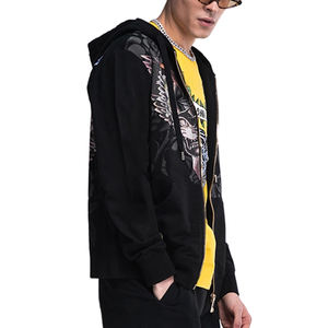 Sweat à capuche zippé avec logo imprimé pour hommes et femmes haute qualité coton polyester épais imperméable polaire longue longueur-vente en gros en vrac - Product Image 3