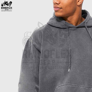 Nouveauté : Sweat à capuche en molleton délavé à l'acide, séchage rapide, grande taille, respirant, 100 % coton, fabriqué au Pakistan, en promotion - Product Image 5