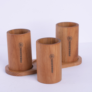Ensemble de 3 porte-couverts en bois de hêtre - Organisateur de couverts rectangulaire en bois - Plateaux de rangement haut de gamme pour couverts et ustensiles - Product Image 5