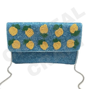 Citron dames luxe blanc sac de soirée personnalisé perlé fête pochette perle chaîne ouverte Vintage épaule accessoires de mode pour - Product Image 6