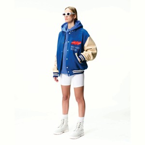 Chaqueta universitaria de alta calidad para hombre, bordado de estrellas, manga de cuero de retazos, diseño Original, nuevo estilo, abrigo de calle - Product Image 2