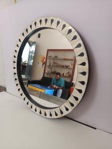 Handcrafted Bone Inlay Decorative Wall <b>Mirror</b> <b>for</b> Living Room <b>Bedroom</b> or Entryway Floral Design and Bohemian Home Decor Style - Product Image 3