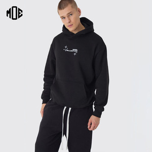 Vente en gros de sweats à capuche surdimensionnés 100% coton pour hommes sérigraphie personnalisée noire sweats à capuche coupés et cousus de haute qualité sweats pour hommes - Product Image 1