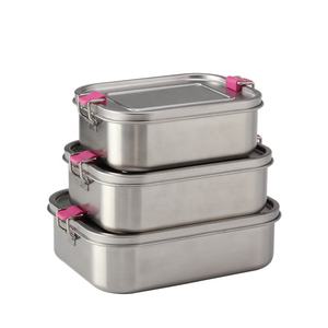 Recipientes Reutilizables de Metal para Refrigerios con Tapas Herméticas, Lonchera de Acero Inoxidable a Prueba de Fugas - Product Image 1