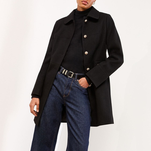 Recién llegado fabricado profesionalmente, abrigo largo de lana para mujer, solapa, doble botonadura, cálido abrigo de invierno con bolsillos - Product Image 1