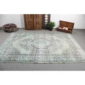 Alfombra Turca Vintage, Alfombra de 6.1x9.1 pies, Alfombra de Lana Ikat Azul - Product Image 3