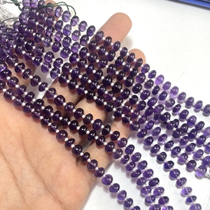 Perles en forme de rondelle simple d'améthyste, perles de rondelle lisse de pierres précieuses naturelles, fournitures de perles en gros - Product Image 2