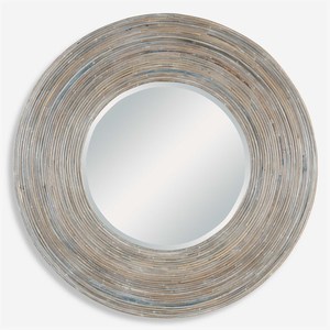 Lujoso espejo de pared hecho a mano redondo de madera para hotel, apartamento, hogar, sala de estar, dormitorio, pasillo, decoración de pared, espejo de tocador - Product Image 1