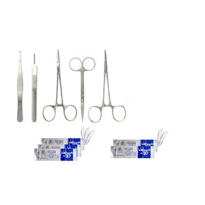 Kits chirurgicaux de 5 pièces de qualité supérieure avec poignée de scalpel couteau ciseaux pince à épiler ensembles d'outils avec étui en cuir - Product Image 3