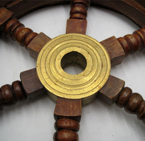 Volante de barco de madera náutico, decoración de pirata, barco de pared de pesca de latón de madera, la mejor rueda de barco náutico, decoración hecha a mano - Product Image 2