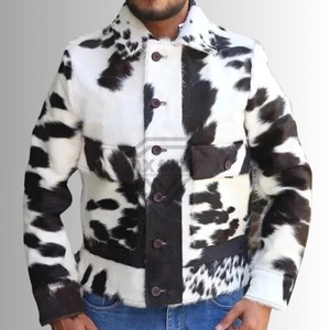 2025 meilleure vente haute rue hommes vache cheveux cuir veste Original lourd hiver manteau respirant vache cheveux cuir veste - Product Image 1