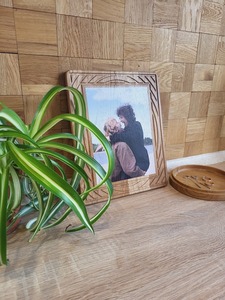 Colección antigua Marco de fotos de madera azul hecho a mano Tamaño personalizado Madera de mango tallada para nuevos regalos de bautizo - Product Image 3