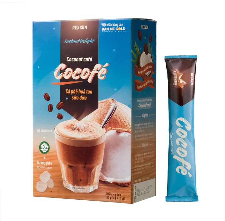 Instant Coffee Mix Cocofe Coconut Cream Flavor Sweet Real Coconut Powder 160g/Box & 480g/Bag Slimming Feature Made in Vietnam