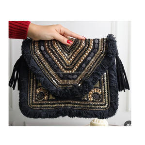 Bolso de Mano Tipo Clutch para Mujer, Estilo Bohemio Indio, Elegante, para Fiestas y Compras, Bordado, Hecho a Mano con Cuentas, Marca Guru - Product Image 2