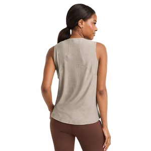 Débardeur sans manches en coton mélangé doux pour femmes, haut à col ras du cou pour la gym, le yoga et l'été - Product Image 2