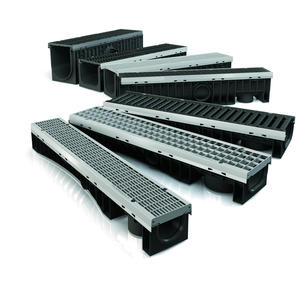 รางระบายน้ำ Technodrain Italian EXEL 200 HDPE Ductile Iron ขนาด D400 ร่อง 6 มม. ได้รับการรับรองมาตรฐาน CE สีดำ ทันสมัย สำหรับใช้งานกลางแจ้งในอุตสาหกรรม - Product Image 1