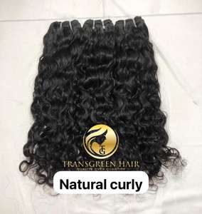 22 "ผมหยิกธรรมชาติอินเดียสำหรับต่อผมเรมี่ผม100% ยังไม่ผ่านกระบวนการมัดผมลูกไม้คู่ - Product Image 3