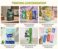 Sacs personnalisés écologiques jetables en aluminium à fond carré avec fermeture zip pour aliments secs pour chiens et chats, 500g, 5kg, 10kg, 15kg, 20kg, 25kg