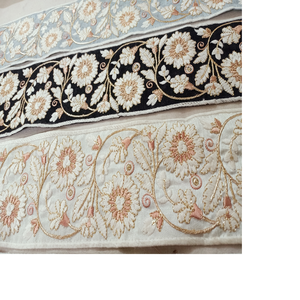 Custom Made Machine Embroidered <b>Ribbons</b> & Laces in Various Designs & Colours for <b>Wedding</b> Dresses in 4 Colour Ways - Product Image 6