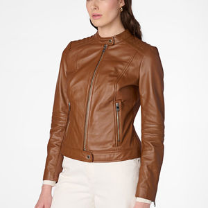 Nouveau Designer veste femmes 2024 Original respirant en peau de mouton en cuir taille personnalisée en cuir mode vestes femmes - Product Image 4